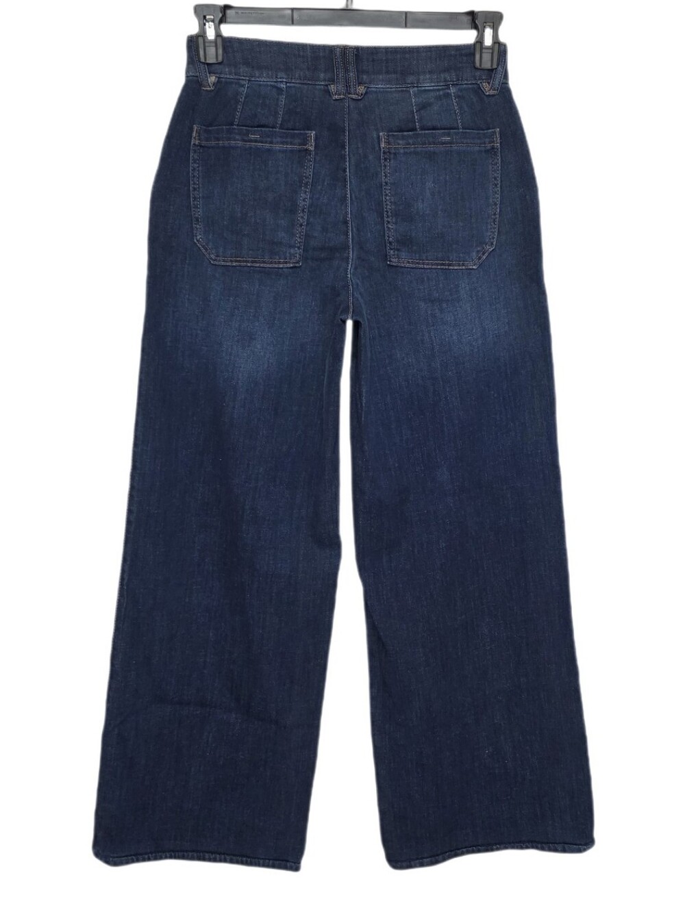 Democracy Wide Leg Tulip Hem Jeans Stretch High Rise Ab Solution Indigo 4 - Picture 9 of 11